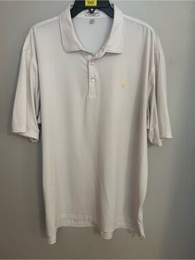 Peter Millar Light Beige‎ Polo with Gold Logo